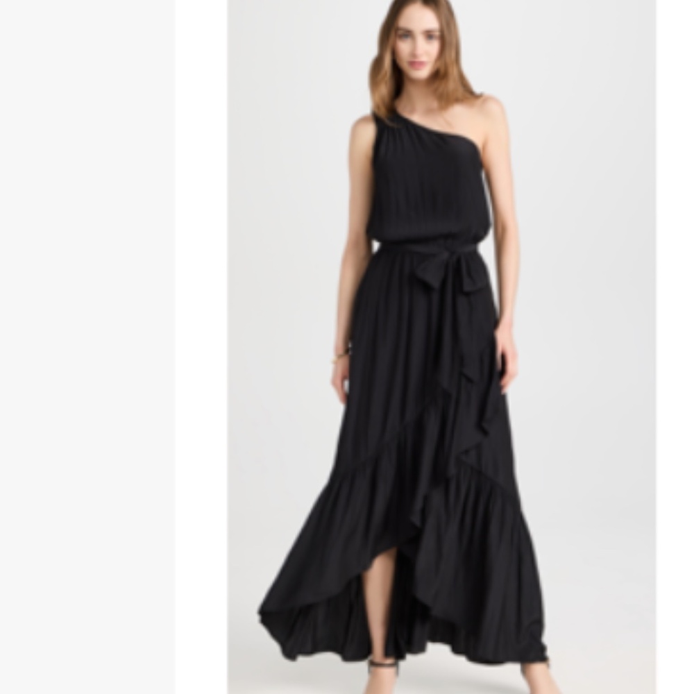 Ramy Brook Nicola Black One-Shoulder Dress